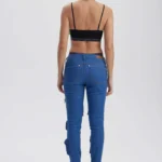 Calça Jeans Skinny Utilitária High Cintura Alta Azul